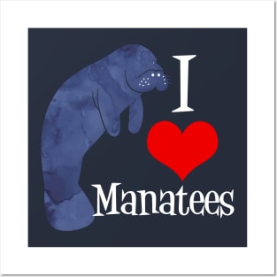 I Love Manatees Posters and Art